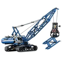 1400 Piece Bricks Motorized Crawler Crane Mobile Tower Crane Technical City Model Building Blocks Boy Birthday Gifts Kids Toys 2