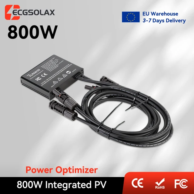 Optimiseur de puissance solaire photovoltaïque ECGSOLAX 800W 7-60V, optimiseur externe pour l'optimisation du système d'alimentation des panneaux solaires, limitation de tension 1