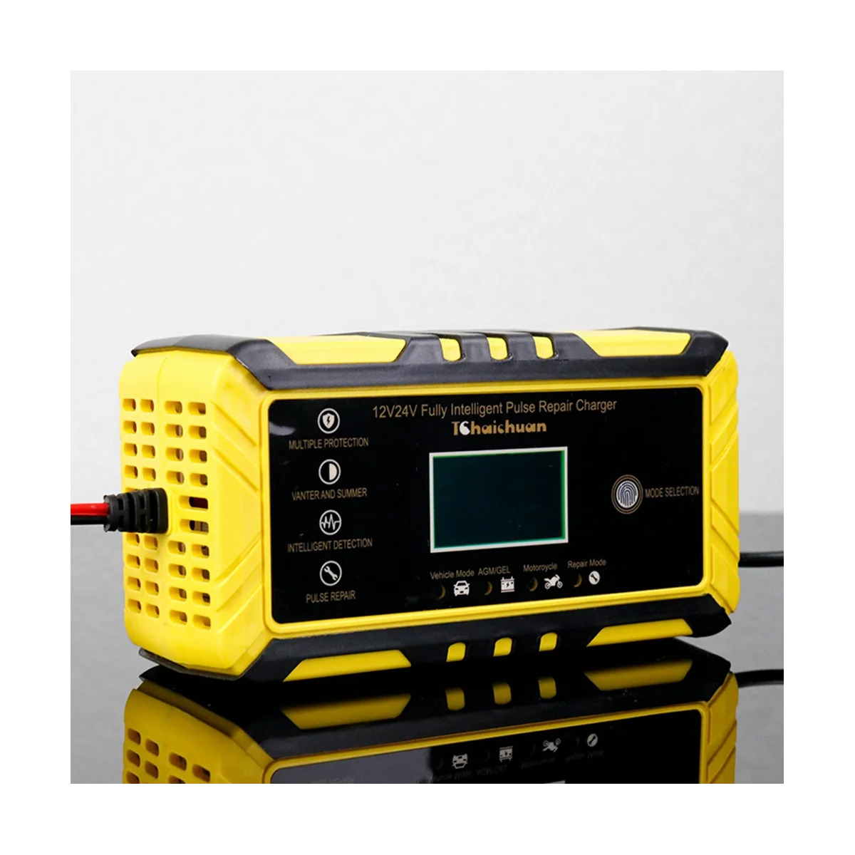 

Auto Battery Chargers 12V 24V Car Battery Charger Digital Display Puls Repair for Car Lead Acid Lithium Battery, EU Plug