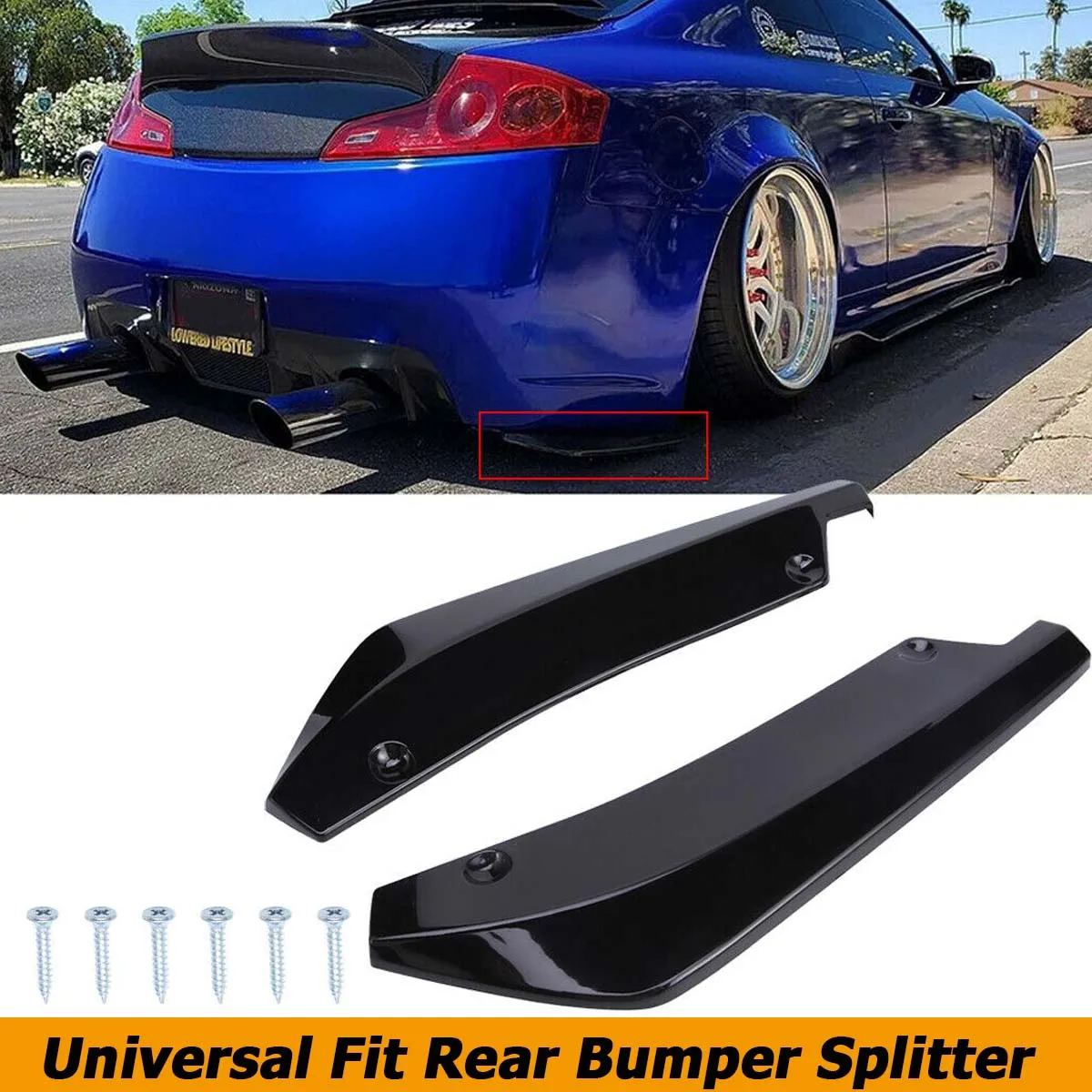 2Pcs Paraurti Posteriore Labbro Diffusore Splitter Canard Spoiler Corpo Kit Di Protezione Per Nissan 350Z 370Z 2000-2022 Accessori Auto