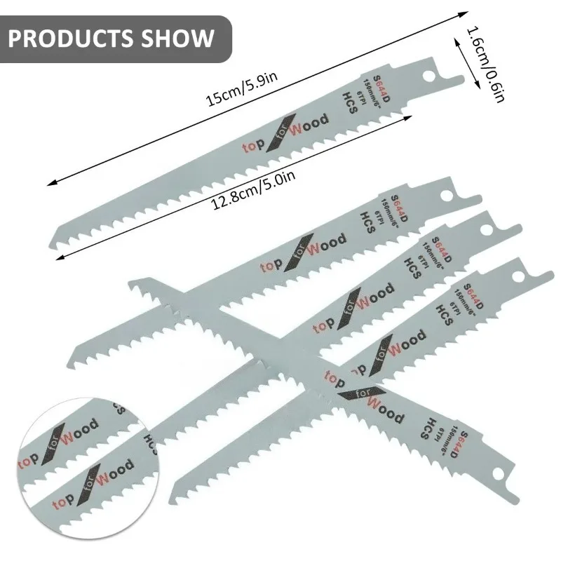 Reciprocating jig saw blades 5Pcs Saber Saw Handsaw Multi For Cutting Wood Metal Renovator Power Tools Accessories