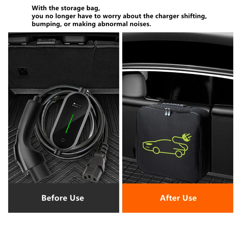 Sac De Rangement Pour Câbles De Chargement EV, Sac De Rangement Pour Chargeur De Voiture,Sac De Câble étanche Portable, Organisateur De Sac De Câble De Cavalier - Sac De Rangement De Câbles