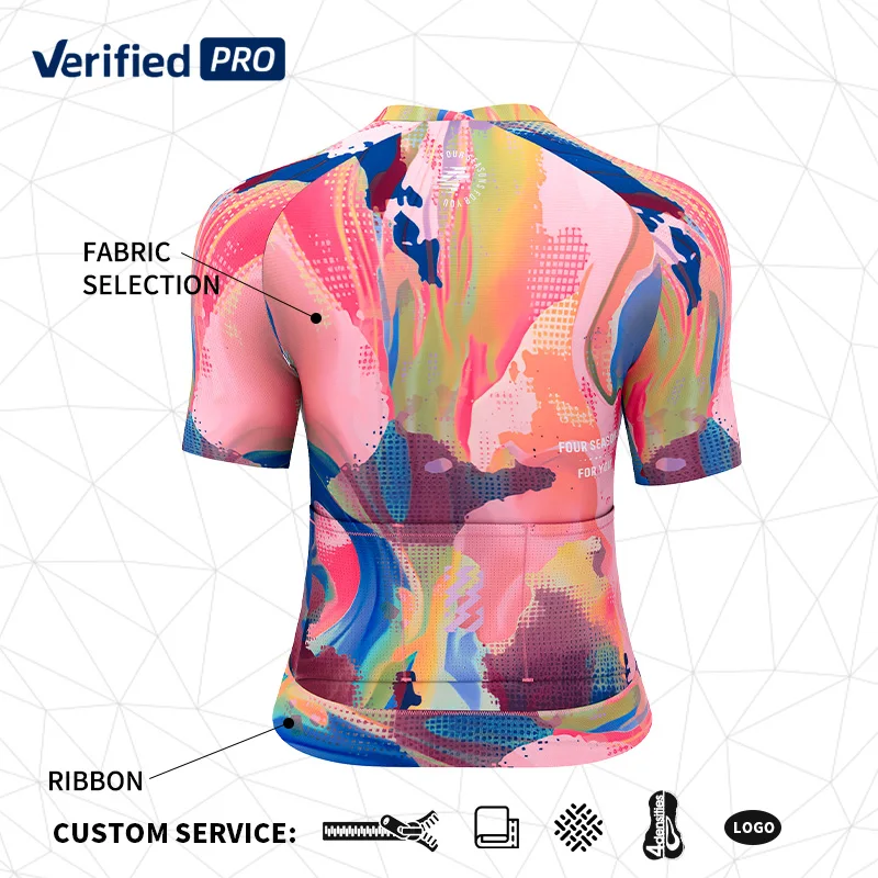 LAMEDA Professional Women's Cycling Short Sleeve Jersey Road Bike Top Shirts with Pockets Bike Jersey for Women MTB Clothing