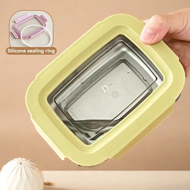Bento box de acero inoxidable con divisiones WORTHBUY: 304 Portable | Emoape