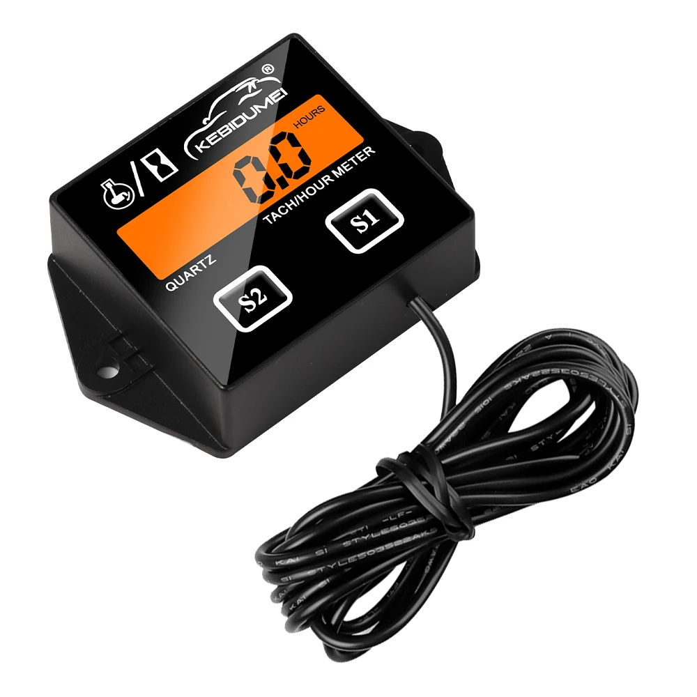 Digital Engine Tach Hour Meter Backlight Replacement Battery Tachometer Gauge Engine Rpm for ATV Motorcycle Stroke Engine Boat