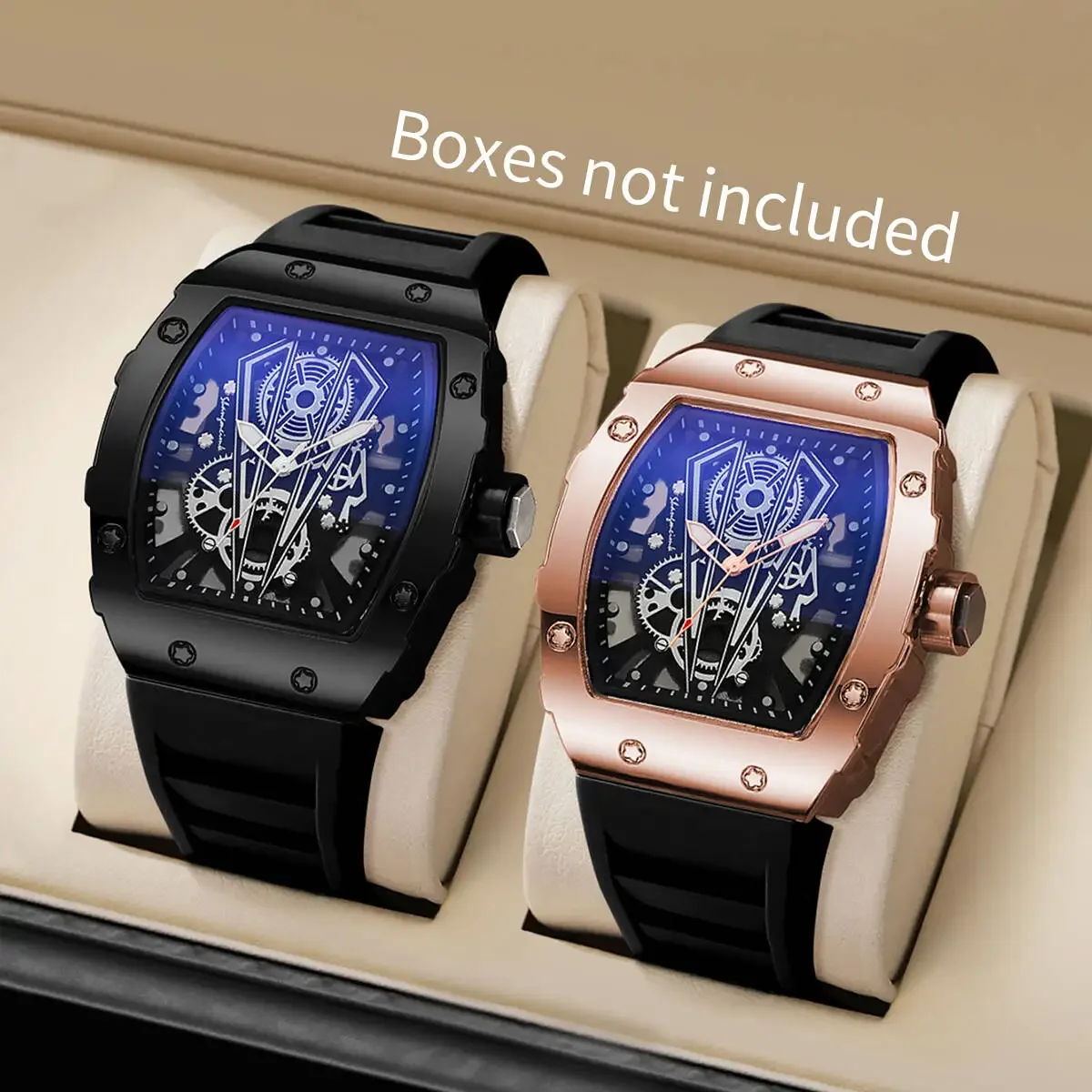Casual Silicone Band Men's Luxury Sports Quartz Watch with Large Dial