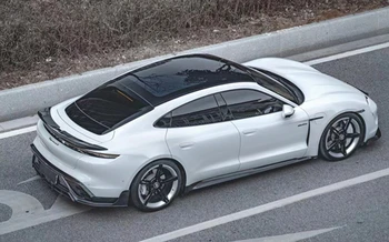 Porsche Taycan 2019 2020 2021 2022 High Quality Real Carbon Fiber Front Lip Rear Diffuser Bumper Spoiler Body Side Skirt Kit - - Racext 15