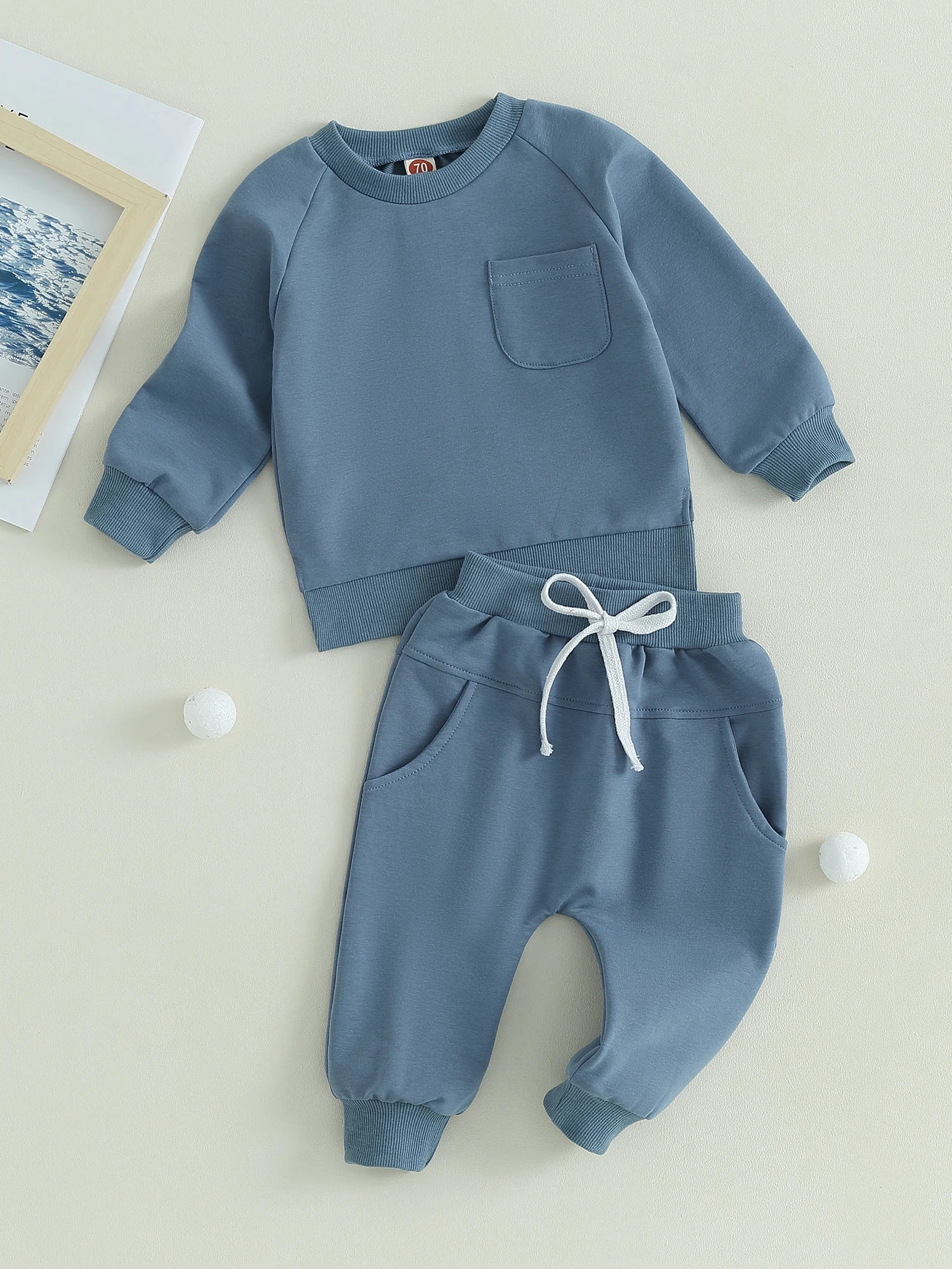 

Cute Toddler Boys 2PCS Outfit Set Long Sleeve Oversized Sweatshirt Tops and Drawstring Long Pants for a Stylish Look