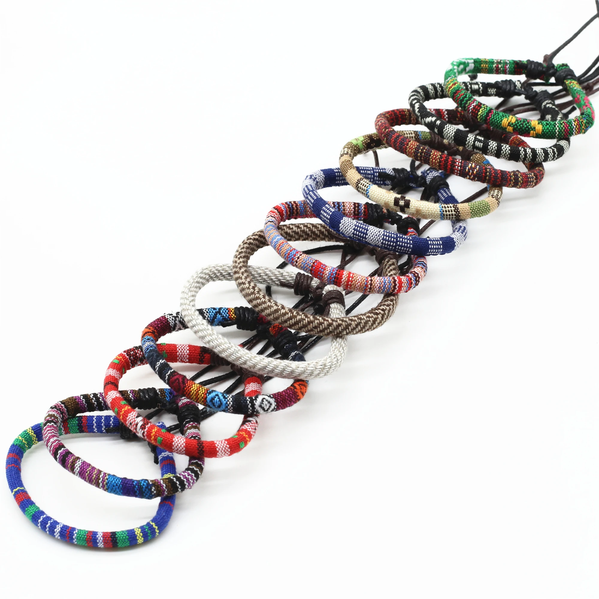 WestBull Wholesale Multicolor Ethnic Men Rope Handmade Woven Bracelets For Women Pulsera Femme Homme Male Gift Jewelry