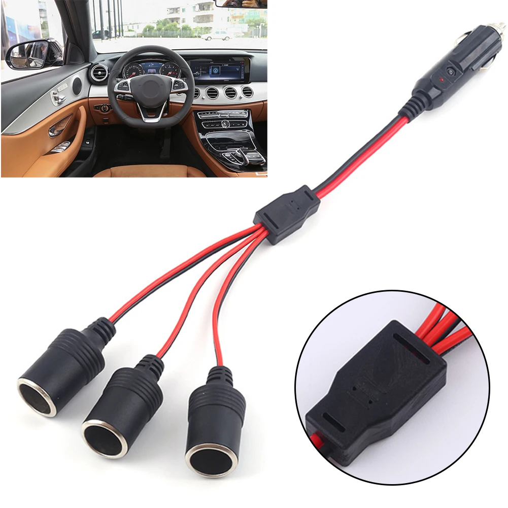 

1pc 1 To 3 Way 12-24V Car Cigarette Lighter Splitter Universal Car Charger Lighter Plug Socket Splitter Adapter Car Accessories