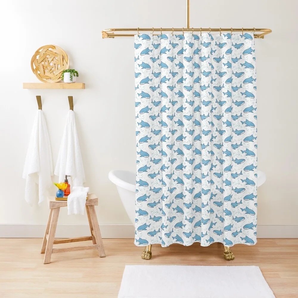 

Starry Whale Sharks (Light version) Shower Curtain Bathroom And Shower Cover For Bathroom Shower Curtain