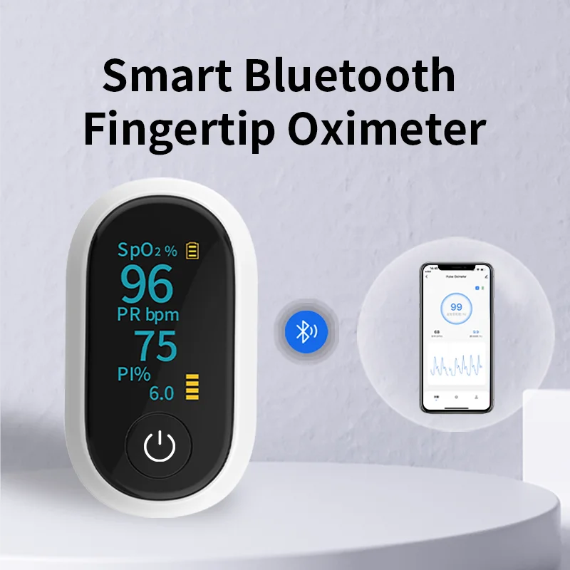 

Pulse Oxi meter Bluetooth Oxygen Saturation Monitor Fingertip Pulse Oximeter of Oxygen Level and Pulse Rate with Free APP