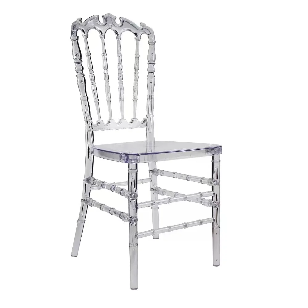 100PCS Factory Price Durable Crystal Resin Tiffany Chavari Chairs Detachable Chair For Hotel Wedding Meeting