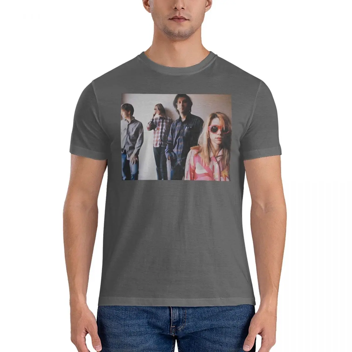 thumbnail image 1 of Camisetas multicolores para hombre, 100 % algodón, novedosas, camiseta de cuello redondo, camiseta de Sonic Youth, ropa de manga corta, regalo de cumpleaños, 1 of 5