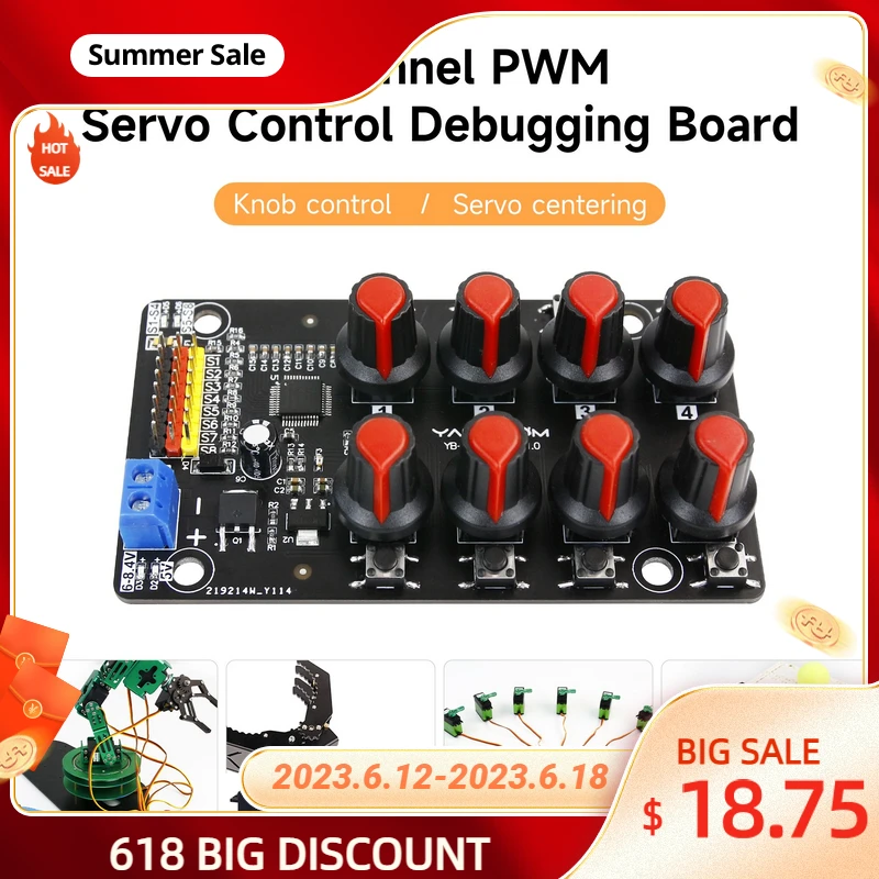 Yahboom 8channel Pwm Servo Control Debugging Board For Diy Smart Robotics Compatible With Any