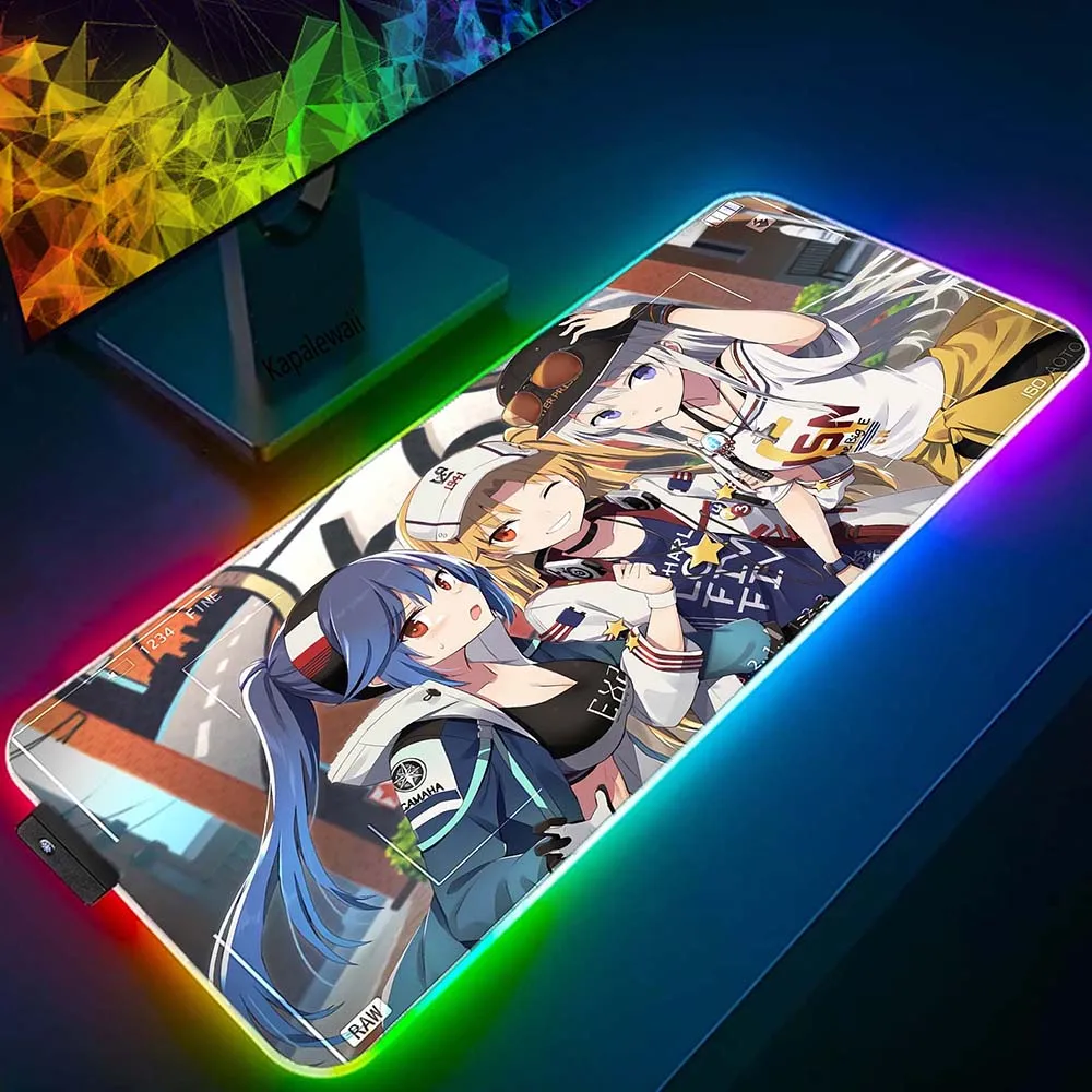 

Azur Lane Mouse Pad XXL Desk Mat Locking Edge Mouse Pads Keyboard Mat Soft Pad Glowing USB LED Gaming Setup Accessories Mousepad