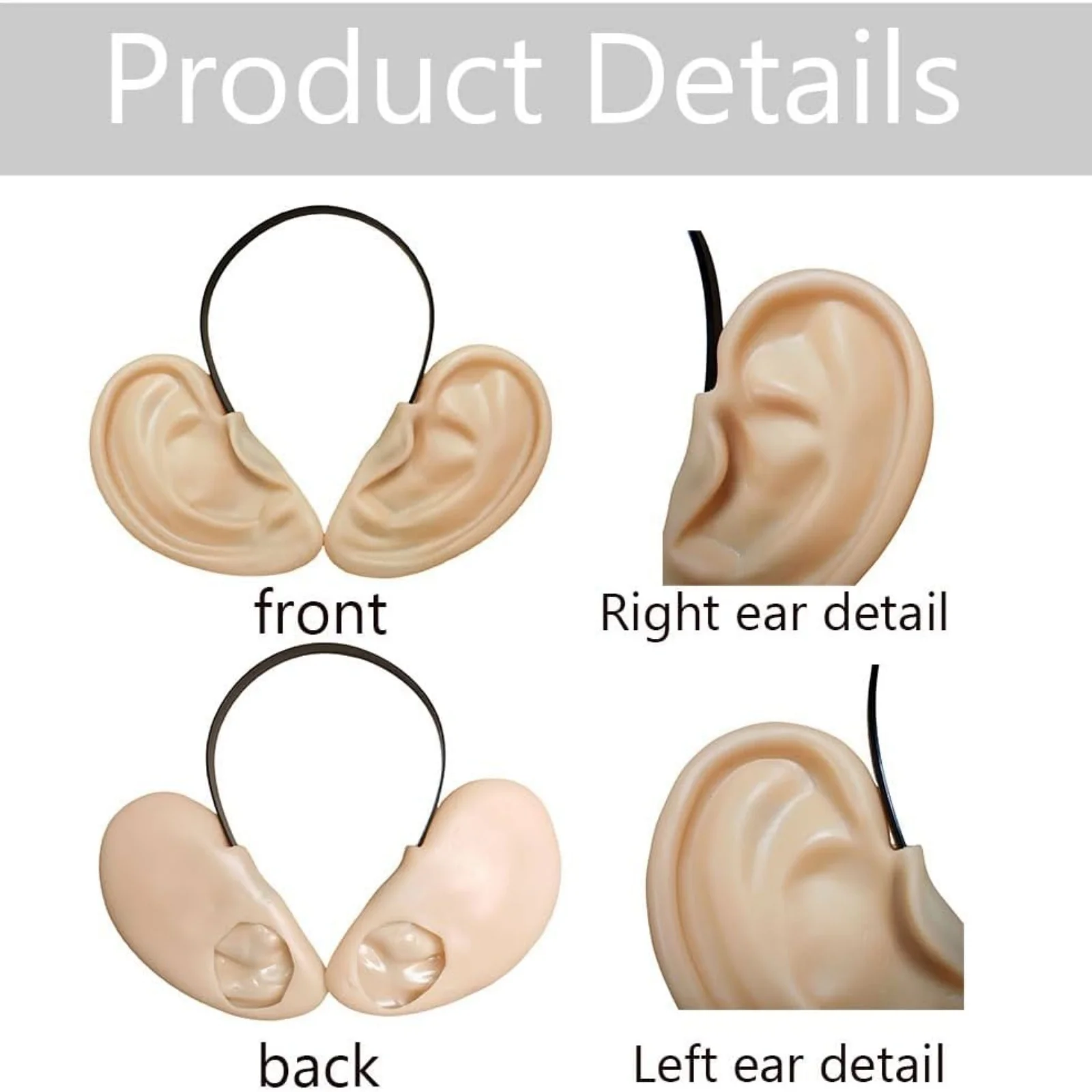 1PC Halloween Big Ear Props, Funny Costume Accessories for Family Party, Novelty Dress - Up Decor