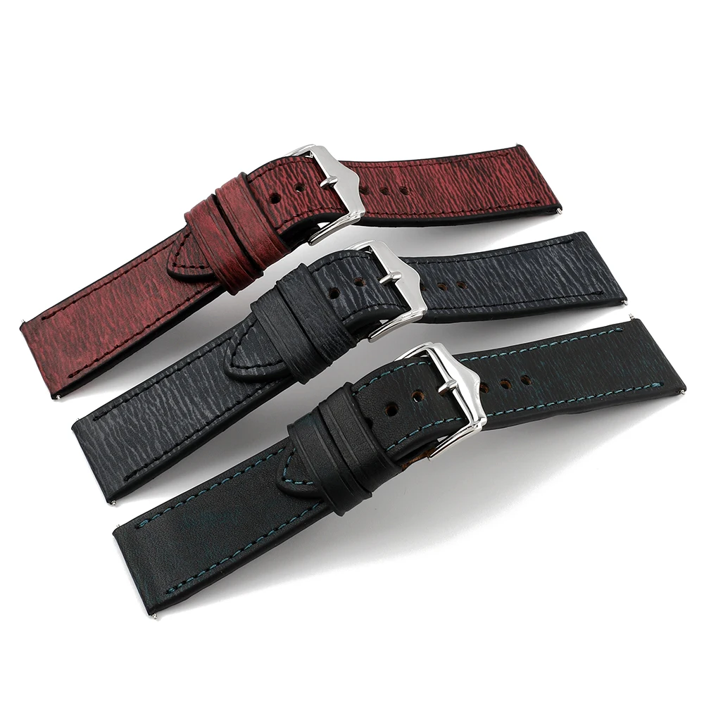 Handmade Vintage Multi-Color Watch Strap - 24mm Premium Leather Band