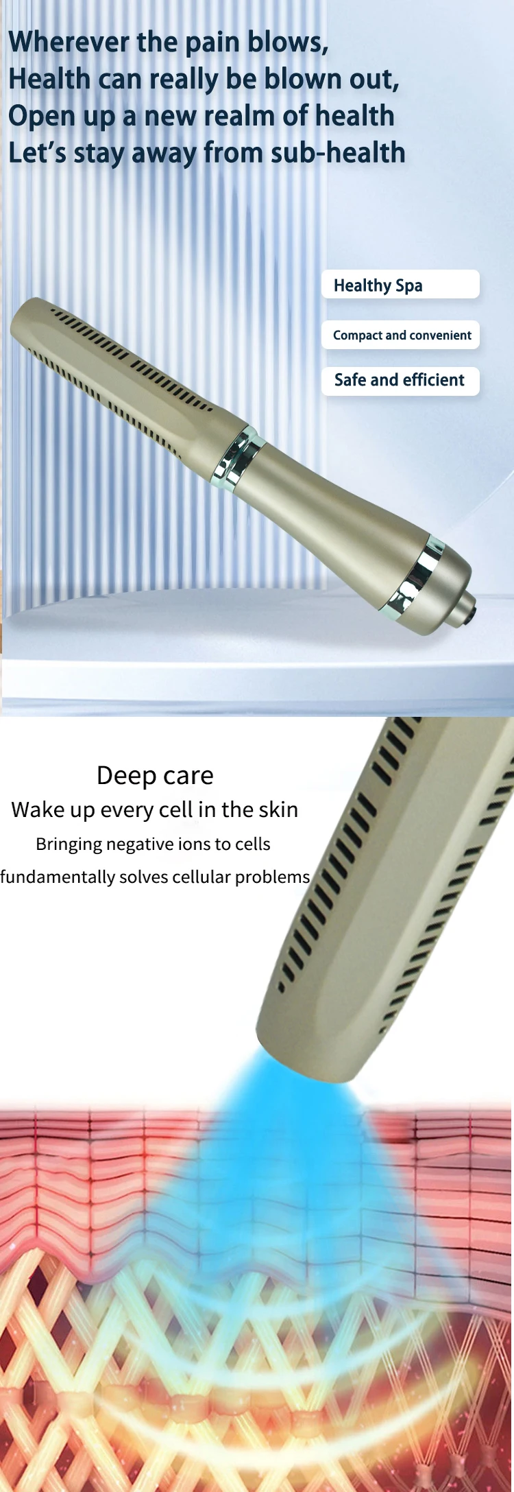 Neueste Terahertz 11,0 Plus Klassische Iteracare Therapie Original Schmerzlinderung Körpermassage Gebläse Maschine Pro Gua Sha Gesundheit Zauberstab – Detail 4