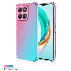 Rainbow Gradient Shockproof Translucent Phone Case - Soft TPU Cover for Honor 300 ultra (Pink Green)