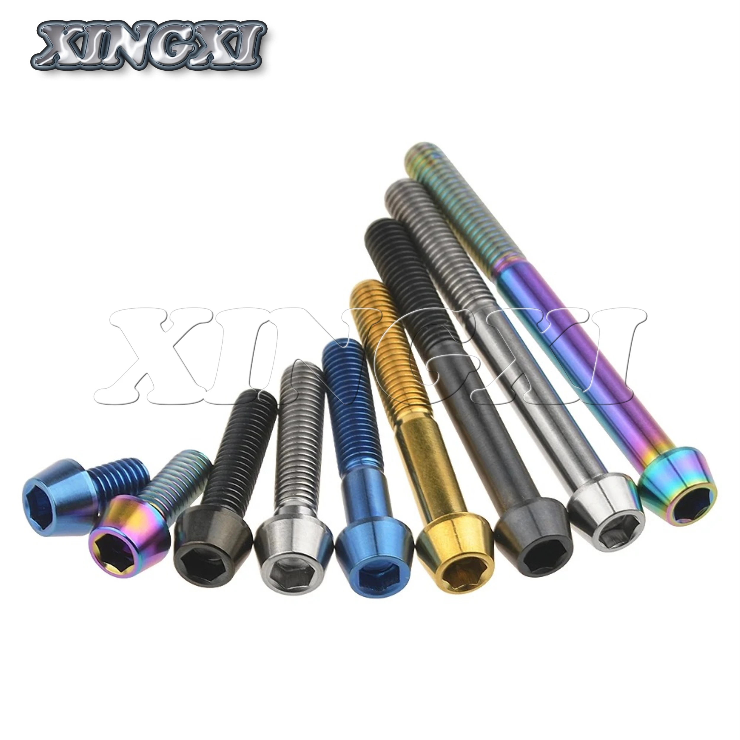 Titanium Bolts Xingxi M6x10-65mm Allen Key Taper Head For Bicycle Headset Brake