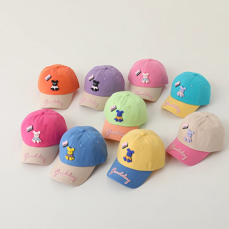 Cute Cartoon Bear Baby Hat Children's Baseball Cap Boy Girl Adjustable Toddler Caps Kids Peaked Cap Bonnet Gorras кепка детская cute cartoon baseball cap for baby autumn kids boy girl visor hat for toddler children s peaked caps adjustable bonnet gorras