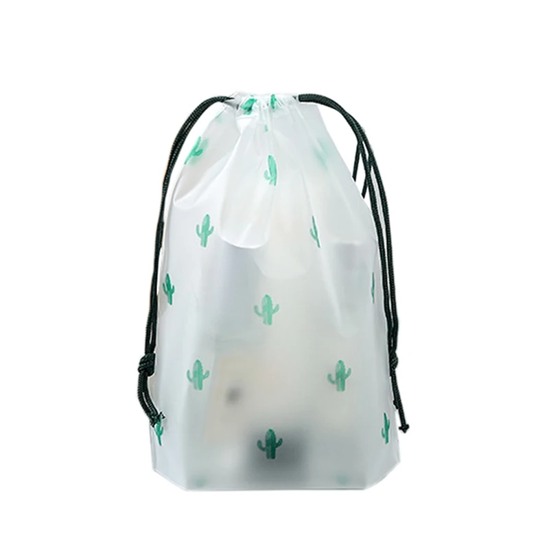 Travel Storage Bag Plastic Drawstring Bag Portable Shoe Clothes Cosmetic Toothbrush Towel Organzier Waterproof Printed Eco Pouch