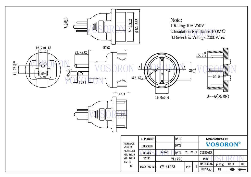 Schuko Female to USA NEMA 5-15 Plug Adapter USA NEMA 5-15P Plug to Europe CEE7/3 Schuko Receptacle Adapter plug adapter
