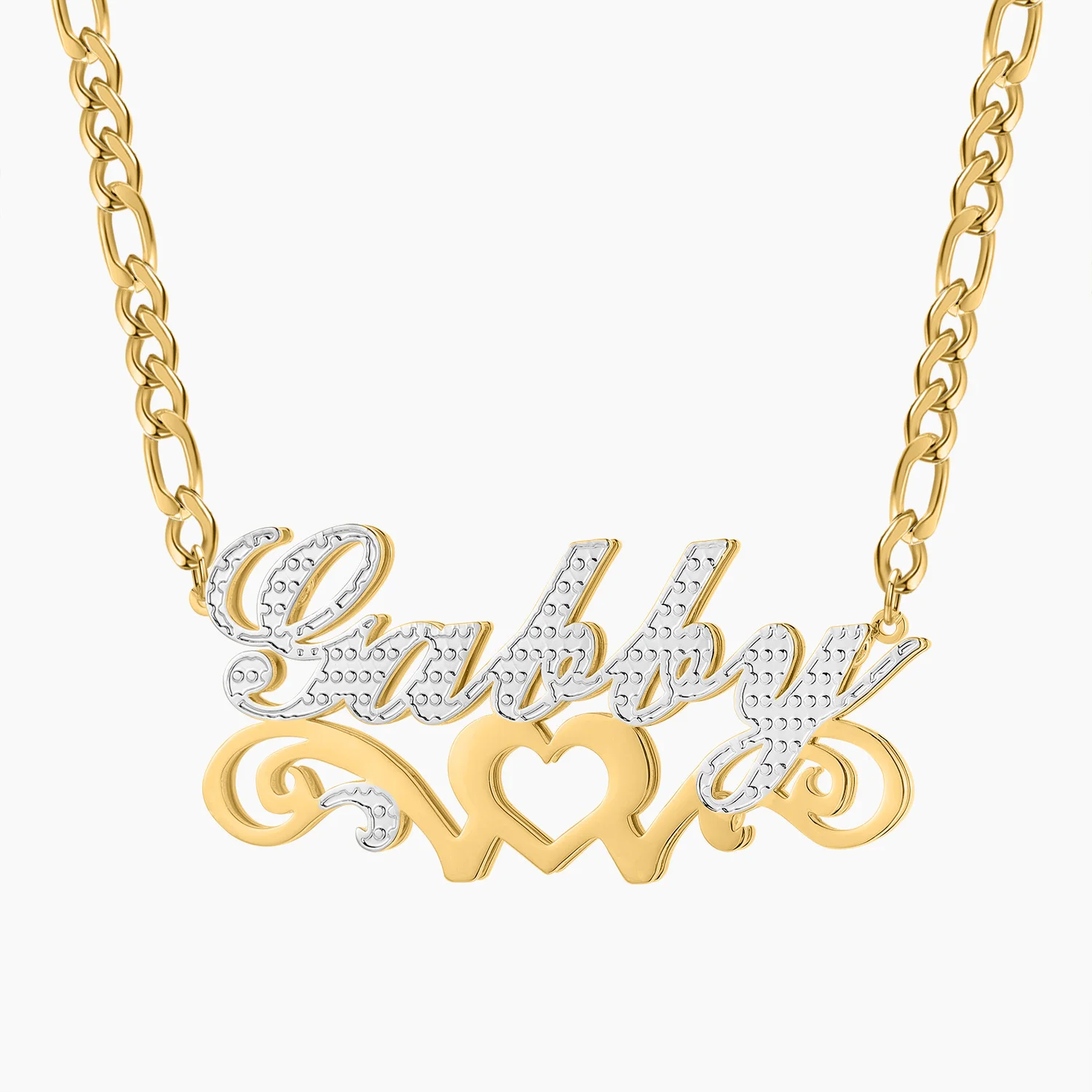 Customized Necklace Double Plated Heavenly Love Name Necklace For Women Name Plate Stainless Steel Name Pendant Charm Jewelry