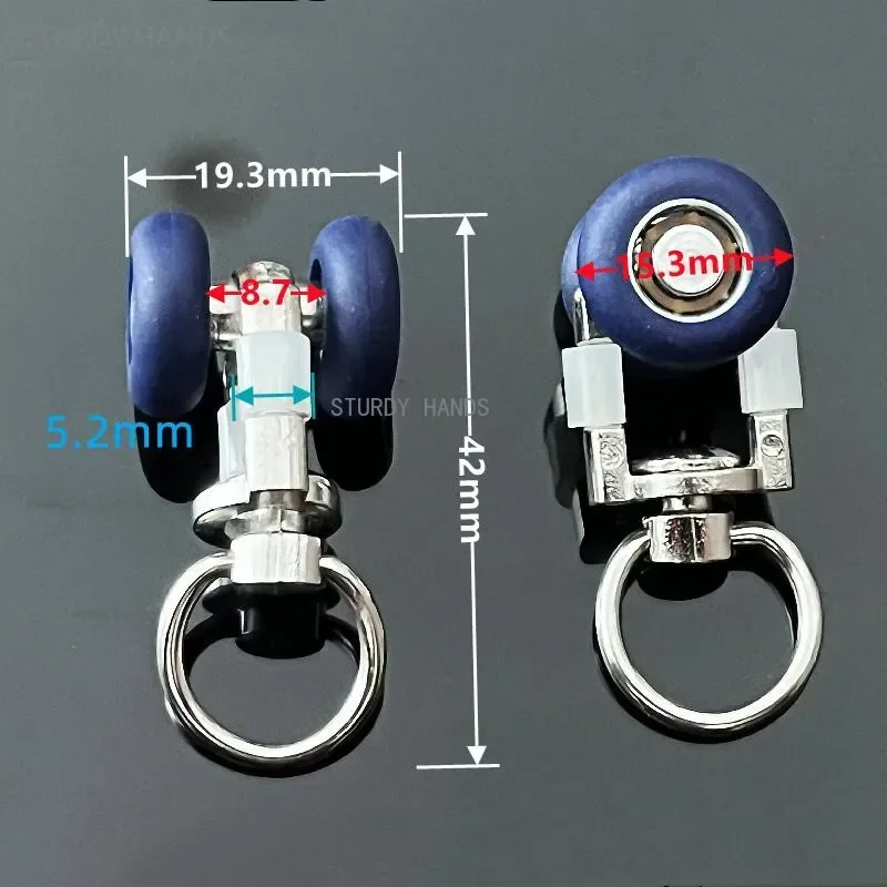 Curtain Track Pulley 10Pcs Stainless Steel Pulley Metal Roller Curtain Accessories Sling Hook Wheel Window Hardware