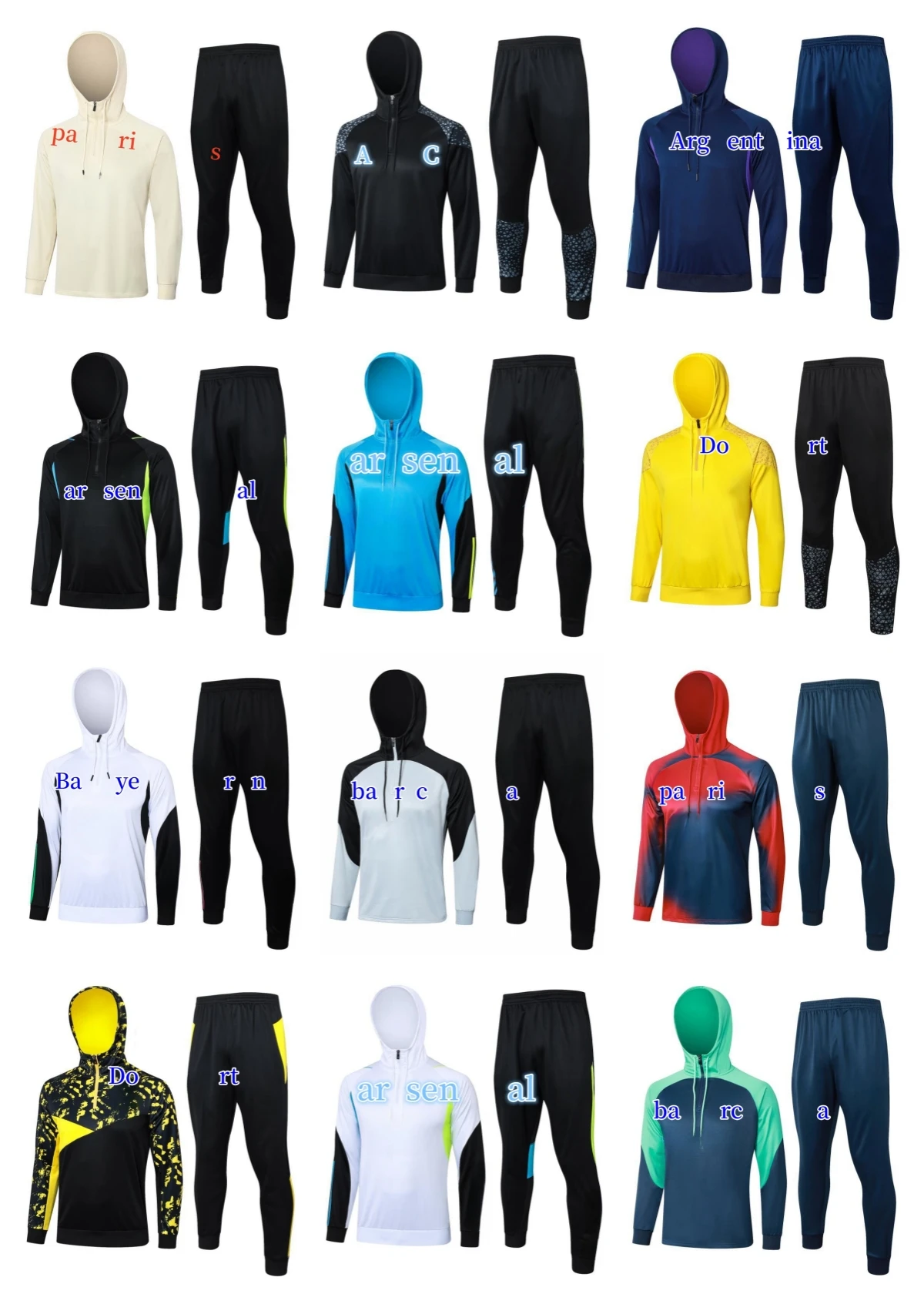 

2024 half-pull hooded sweatshirt soccer jersey, 24 25 soccer uniform, soccer suit, 23 24 soccer outfit, tracksuit, windbreaker