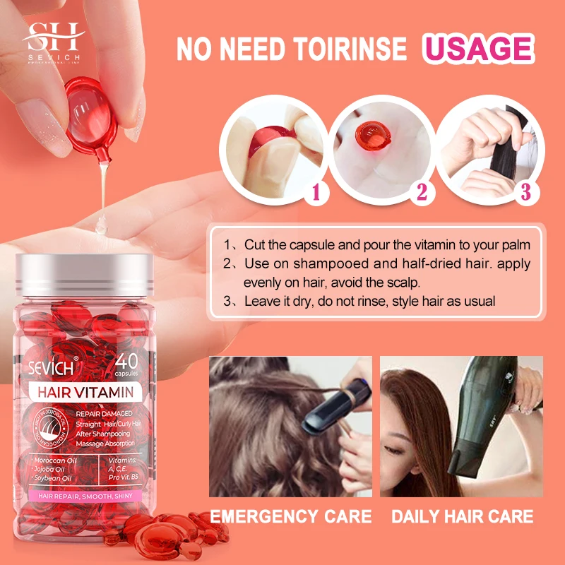 Hair Vitamin Capsule Hair Repair Damaged Care Capsules Essence Protein Smooth Care Repair Anti Loss Essential Oil hair vitamin capsule