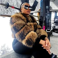 MAOMAOKONG Super Hot Winter Women Luxury Thick Real Raccoon Fur Coat Natural Fox Fur Jacket Plus Size Furry Jackets Female Vest 1