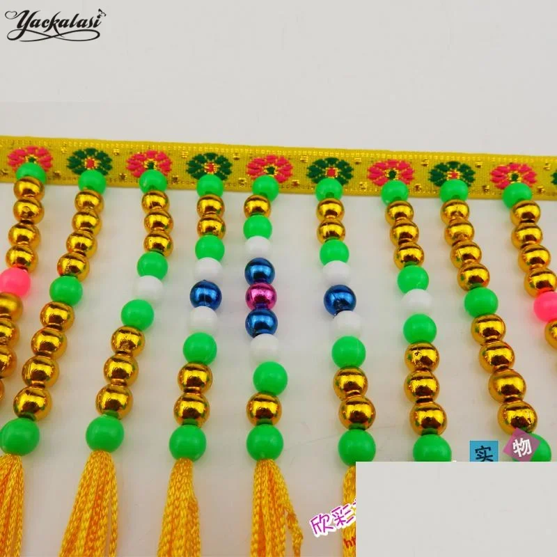 5 Yards Beading Fringe Pearled Beaded Lace Fringe Tassel Latin Trimming Ribbons Tassel Appliques Trims Sewing Trim15cm-17cm