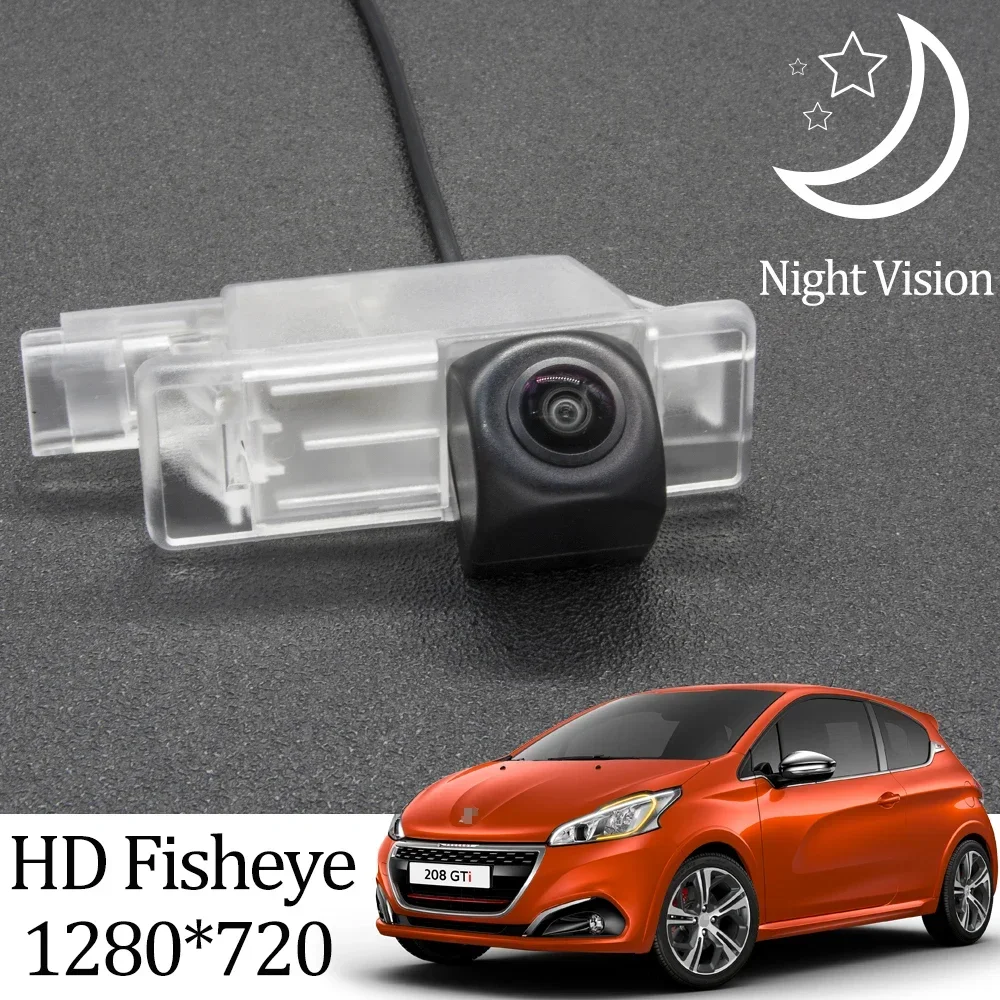 HD 1280*720 Fisheye Rear View Camera For Peugeot 208 2012 2013 2014 2015 Car Reverse Parking Accessories rear camera rear view camera front and rear cameras