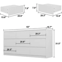 9 Drawer Dressers, Modern Large Dresser for Bedroom Organize, Wooden Long Dresser with 9 Handle Free Drawers 2