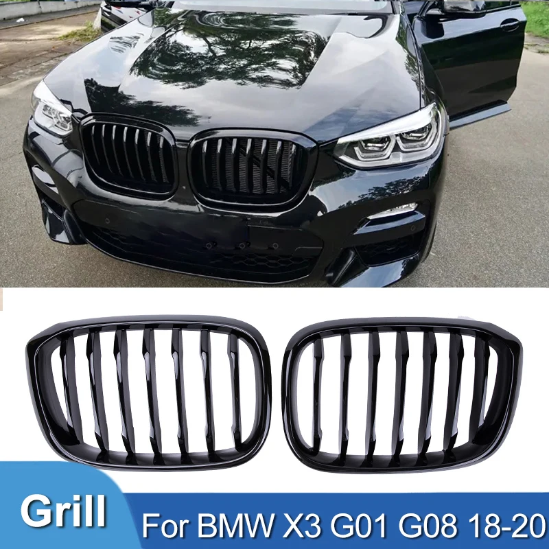 Pulleco Car Front Kidney Grill Grille For BMW X3 X4 G01 G02 G08