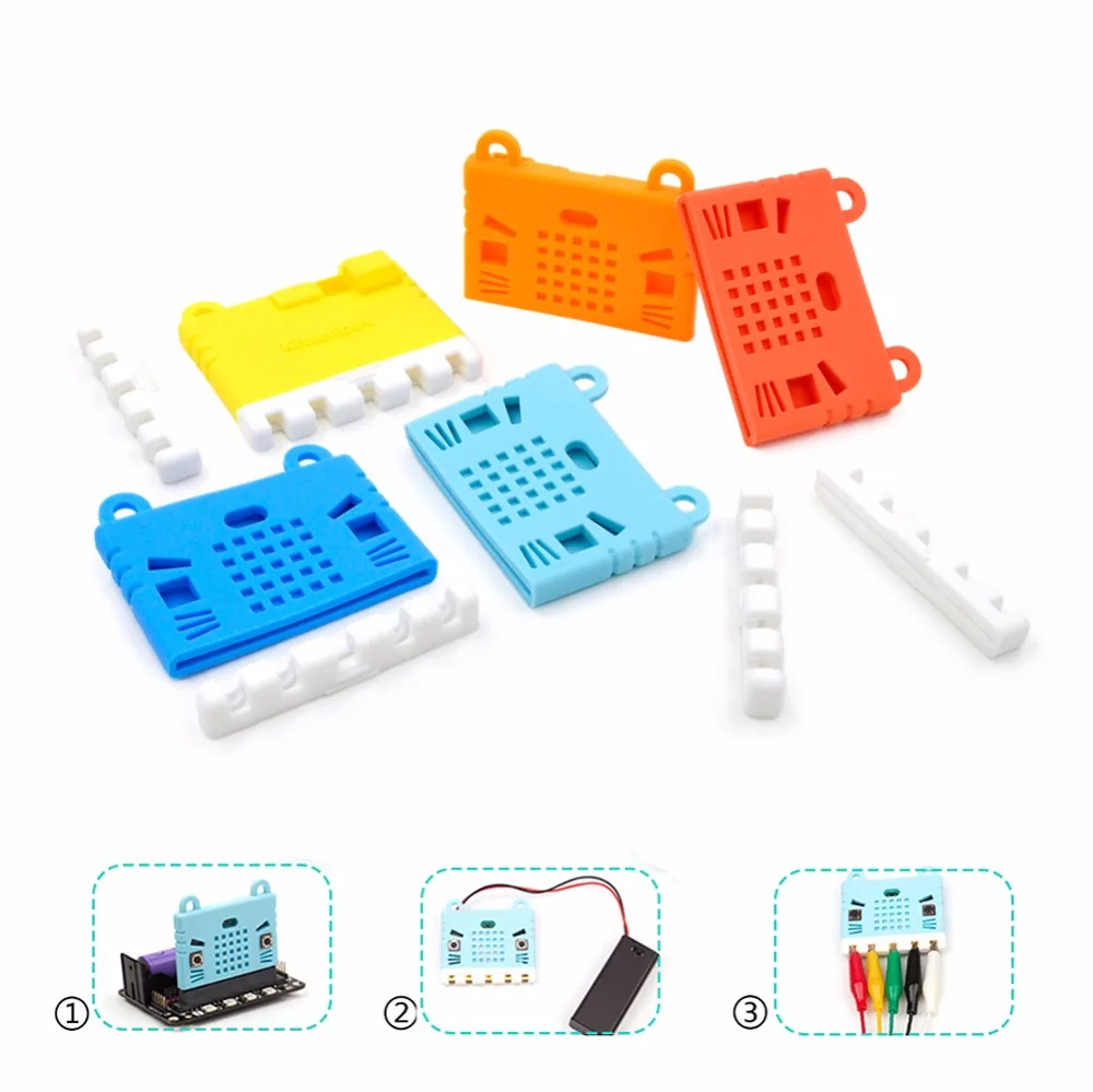 Microbit Case For micro:bit Silicone Case Protective Shell Cover or Battery Holder Case Cover Shell 3V PH2.0 for 2pcs AAA Batteries