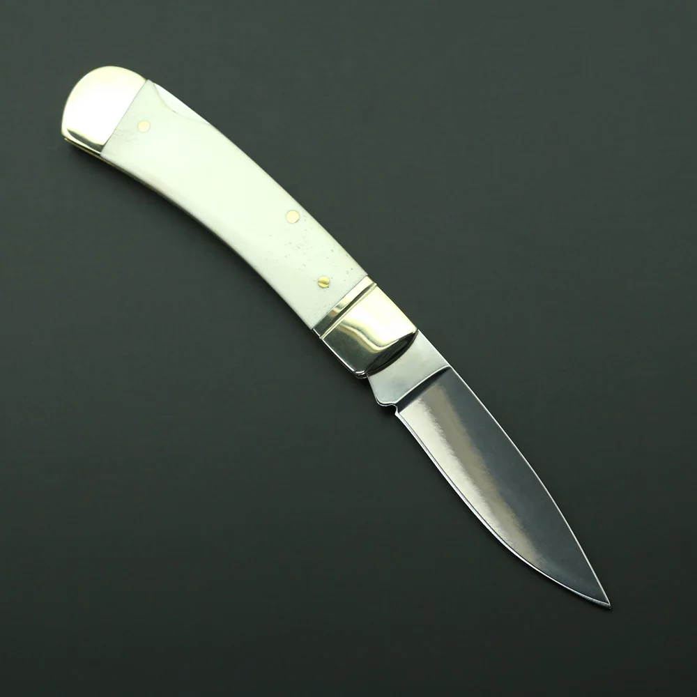 Natural Cattle Bone Copper Handle Folding Knife for Outdoor Camping Hunting,folding knife