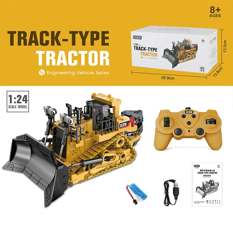 1/18 RC Excavator Control remote Car 2.4G Radio Controlled Car Caterpillar Tractor Model Engineering Building Construction Toys 6