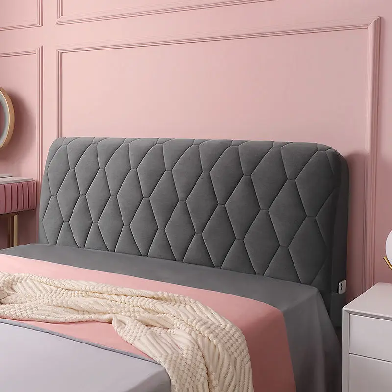 Plaid Pattern Bed Head Cover Universal Soft Home Hotel Headboard Dustproof Cover European Style Bedside Protective Case Elastic