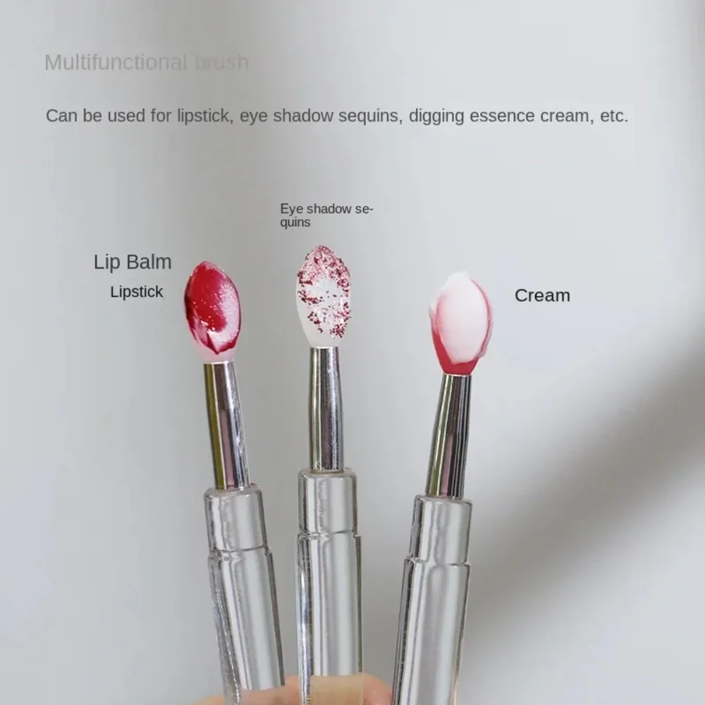 1PC Portable Silicone Lip Brush with Cover Soft Multifunctional Lip Balm Applicator Lipstick Lipgloss Makeup Brush Makeup Tools lip brush makeup tool makeup brush
