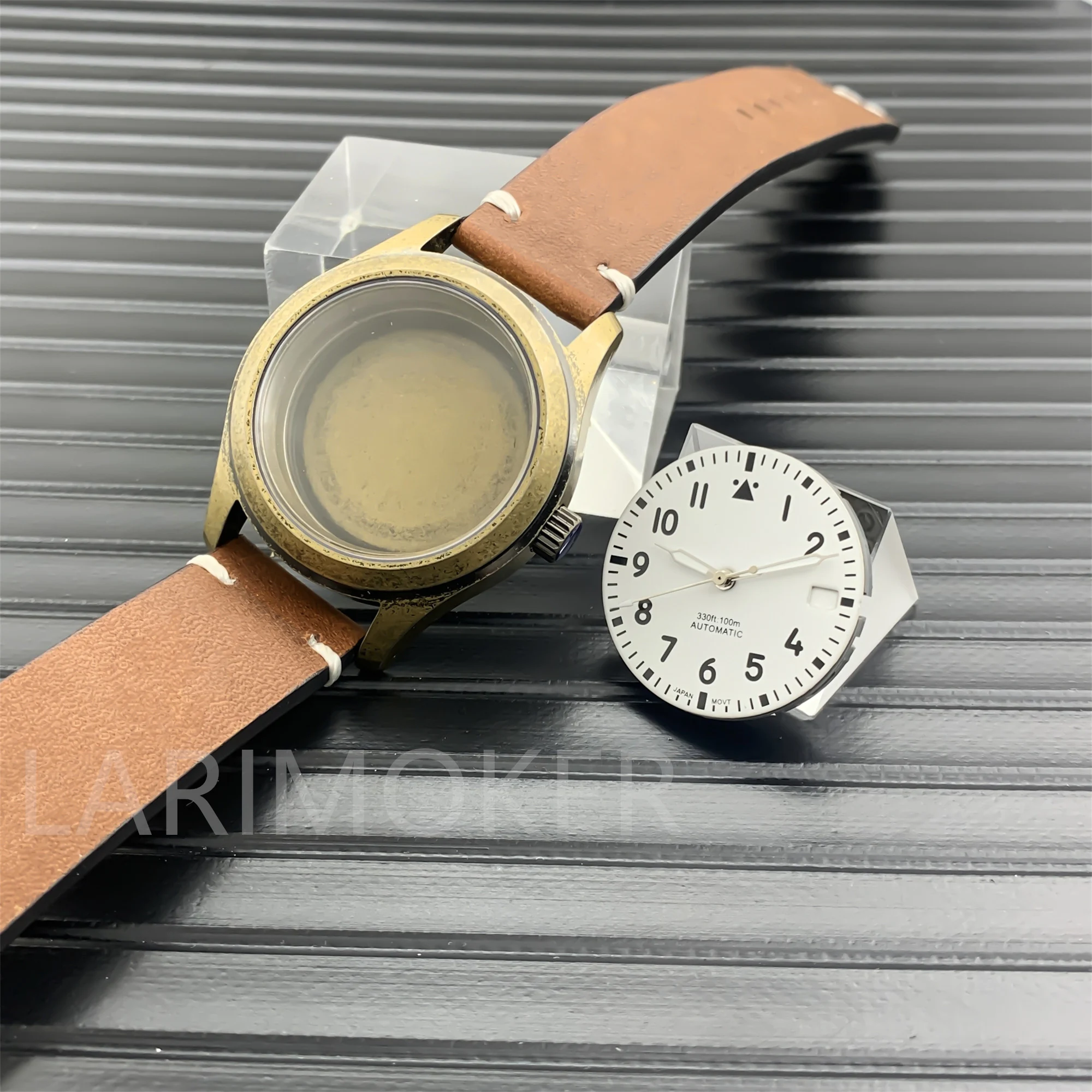 Bronze Pilot Case with Glow-in-the-Dark Dial & Rubber Strap