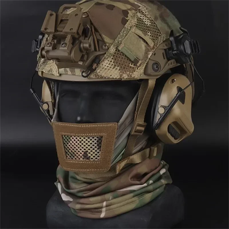 Tactical Headgear Hiking Scarves Full Face Mask Steel Mesh Camping Fishing Hunting Cycling Shooting Protective Sports Equipment