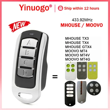MHOUSE MOOVO 원격 제어 433.92MHz MHOUSE TX3 TX4 GTX4 MOOVO MT4 MT4V MT4G, 차고 문 원격 제어 게이트 오프너
