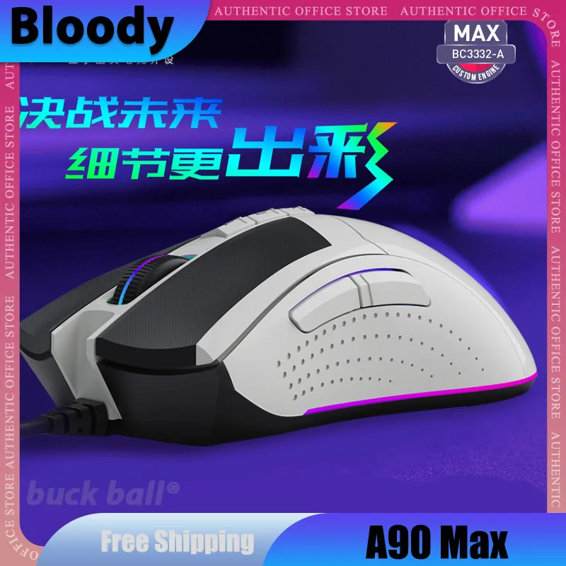 

Bloody A90 Max Panda Gamer Mouse 10000CPI Wired Mouses RGB Backlit Esports APEX Gaming Mouse Office Mice For Laptop PC Boy Gifts