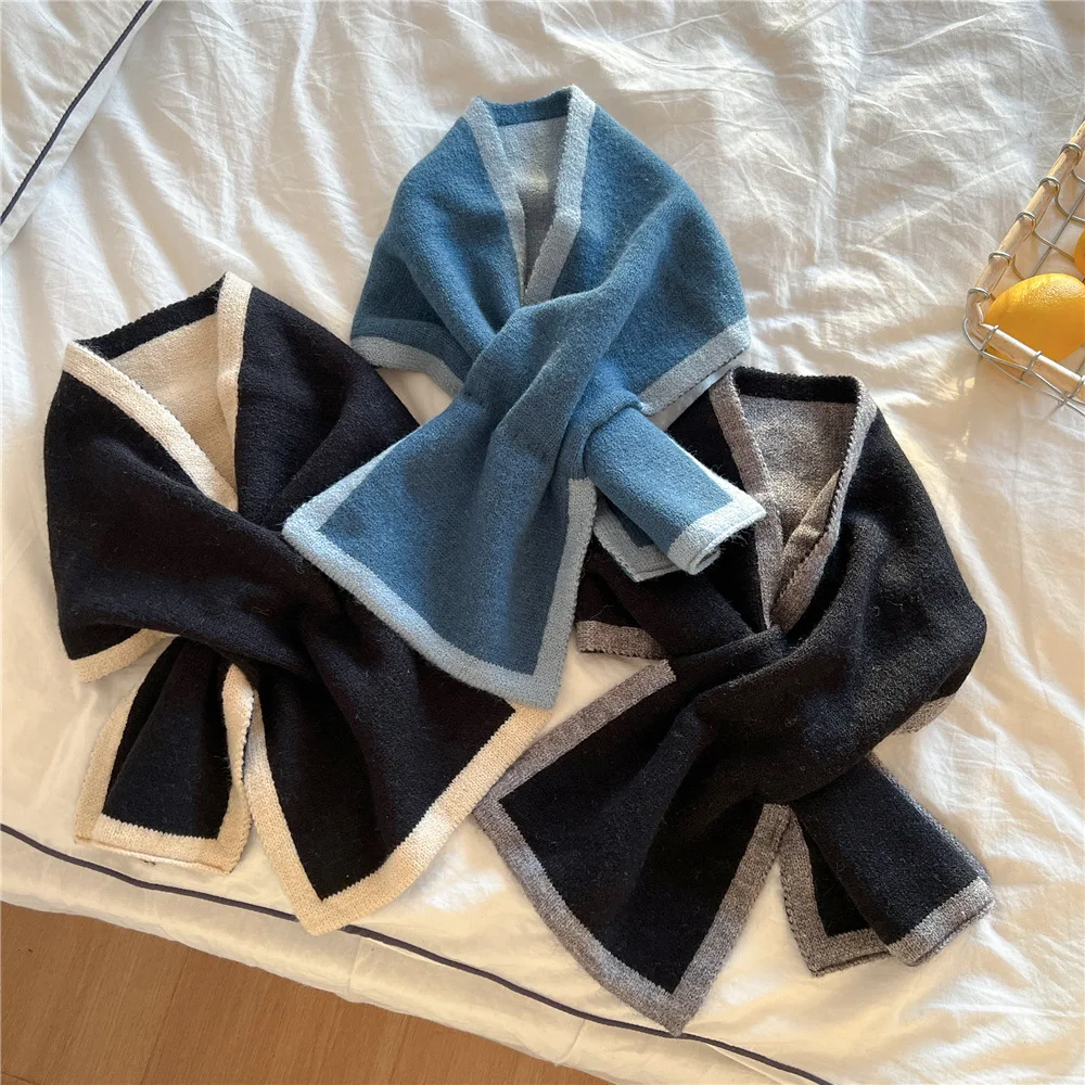 18*84cm Warm Knit Scarf Winter Neck Ring Shawl Wrap For Women Girl Kid Children