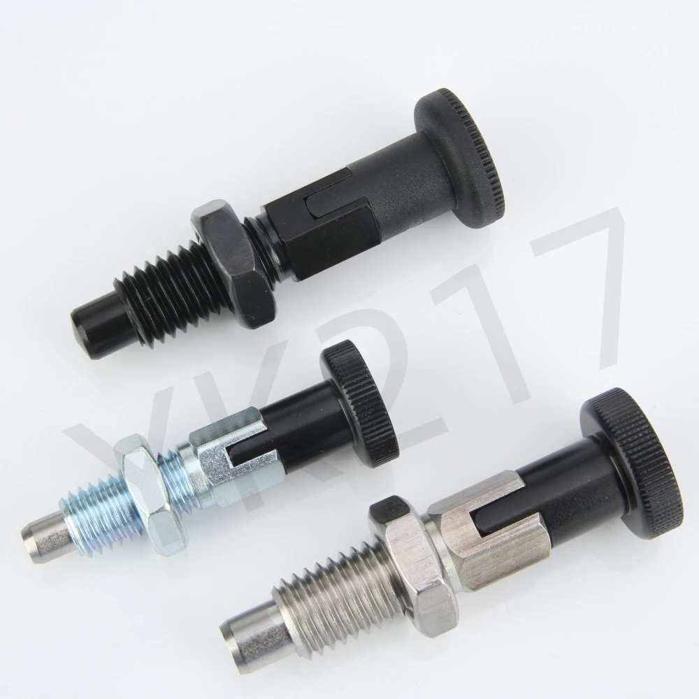 Hand Retractable Spring Self-Locking Indexing Bolts Locating Pins Index Plungers With Nuts YK217 cylindrical locating dowel pin stainless steel ball lock pins stainless steel knurled plungers