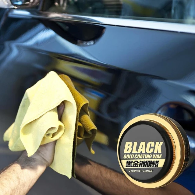 Cera de coche de oro negro con almohadilla sólida Carnauba Auto Carnauba  Carnauba Limpiador de pulido de reparación de arañazos Recubrimiento de