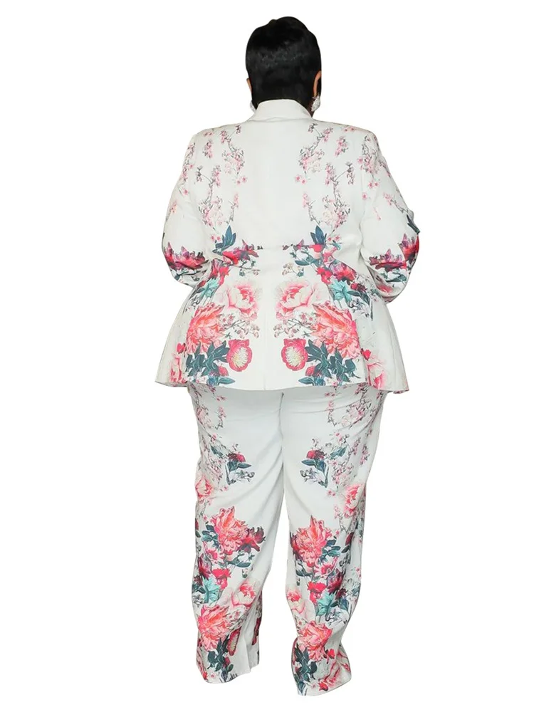 Wmstar Plus Size Two Piece Sets Women Fall Clothing Print Long Sleeve Tops Pants Shirts Matching Suits Wholesale Dropshopping